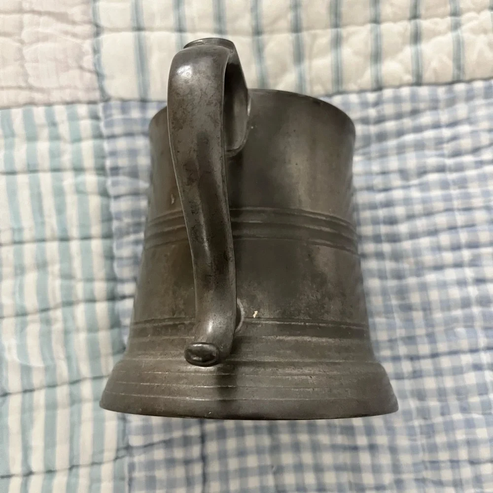 Antique Reed & Barton Pewter Tankard with Glass Base – Dated 1898